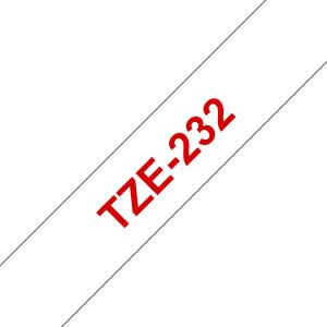 Tape 12mm Lami Red On White (tze-232)