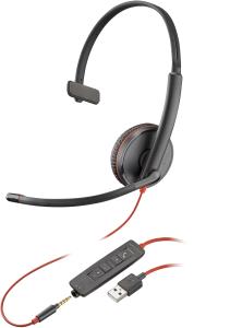 Headset Blackwire 3215 - Monaural - USB-a / 3.5mm - Single Unit