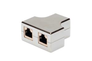 CAT 5e modular coupler Shield 2x RJ45 to 1x RJ45 threefold