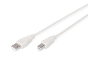 USB 2.0 connection cable, type A - B M/M, 3m USB 2.0 conform Beige