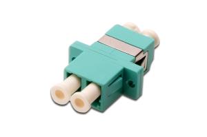 LC / LC Duplex Coupler, Blue Zirconia Ceramic Sleeve, polymer housing, Multimode,inc.fixing material