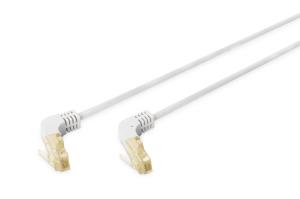 Patch cable 90 angled - CAT6a - S/FTP - Snagless -  3m - Grey