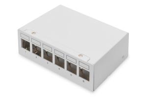 Modular Desktop Patch Panel. shielded 6-port. light grey