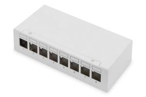 Modular Desktop Patch Panel. shielded 8-port. light grey