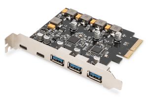 Pci-e Card 2x USB-C + 3x USB A 5x SuperSpeed 10Gbps