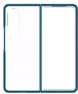 Galaxy Z Fold4 Case Thin Flex Series Pacific Reef (Clear/Blue)