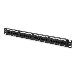 Patch Panel, CAT 5e unshielded, rack mount, color black (RAL 9005), 48- or 24-port