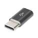 USB Type-C adapter, type C to micro B M/F, High-Speed black